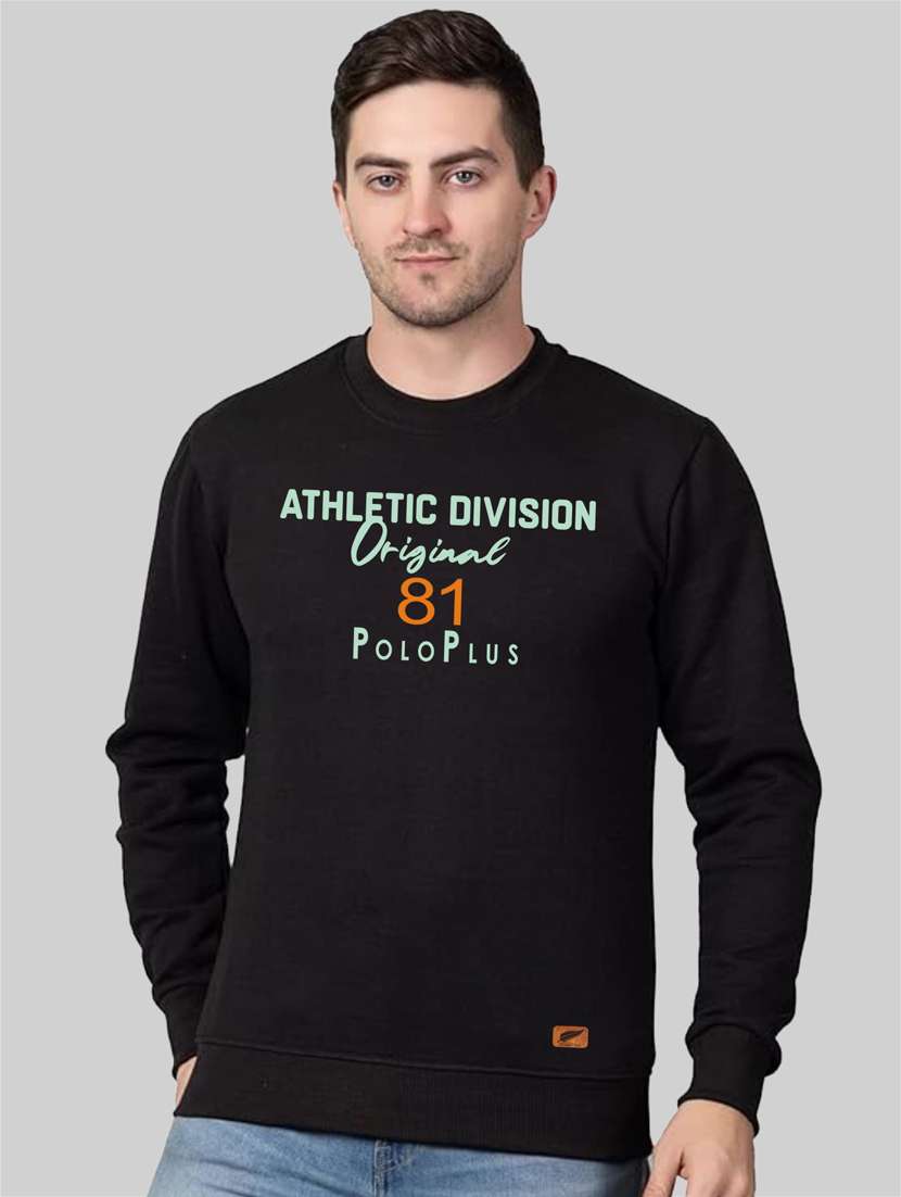 black fleece chest print sweatshirt - 20896848 -  Zoom Image - 0