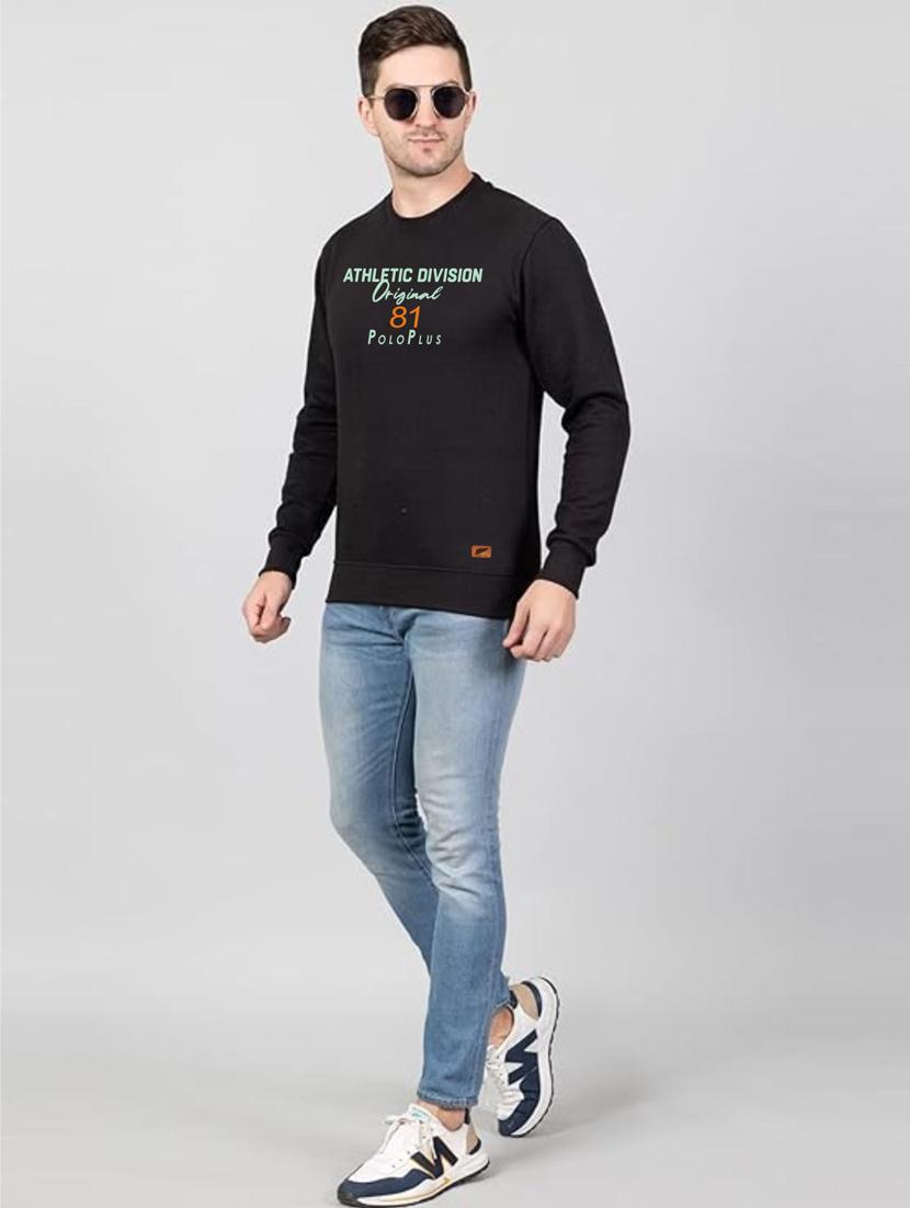 black fleece chest print sweatshirt - 20896848 - Standard Image - 3