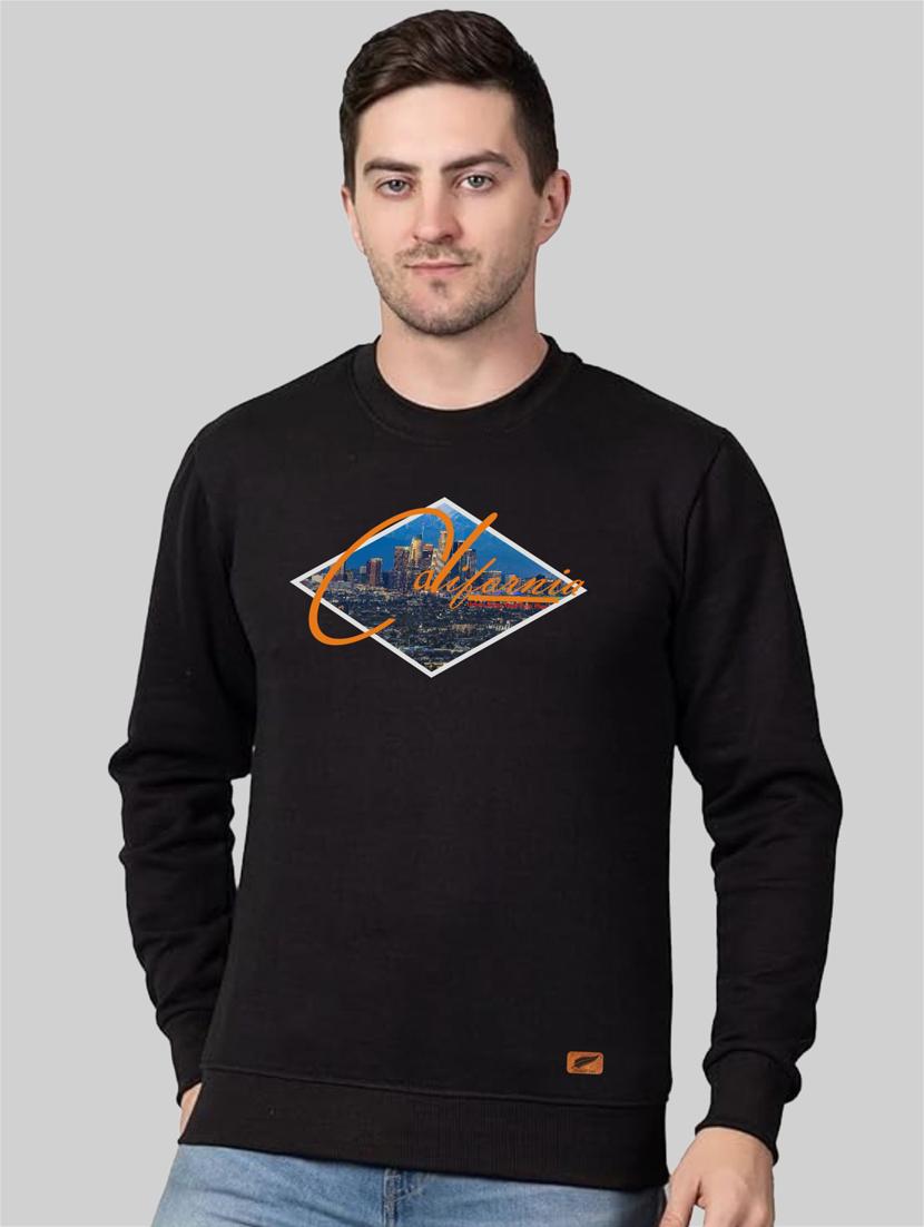 black fleece chest print sweatshirt - 20896851 - Zoom Image - 0