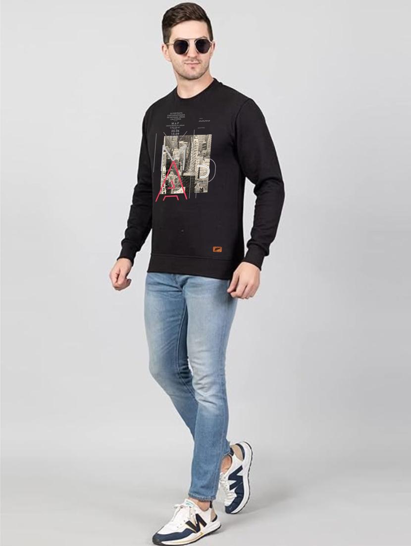 men front print long sleeve sweatshirt - 20896863 - Standard Image - 3