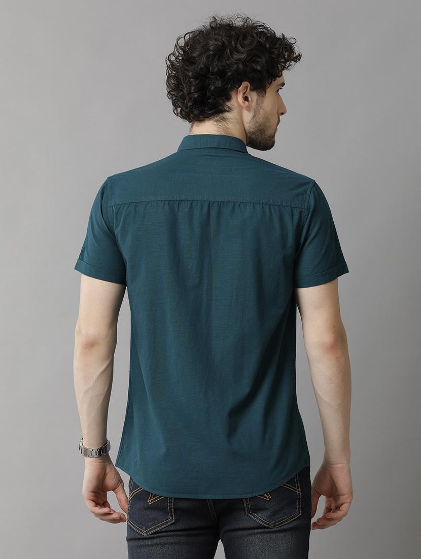 men collared short sleeve casual shirt - 20900765 - Standard Image - 3