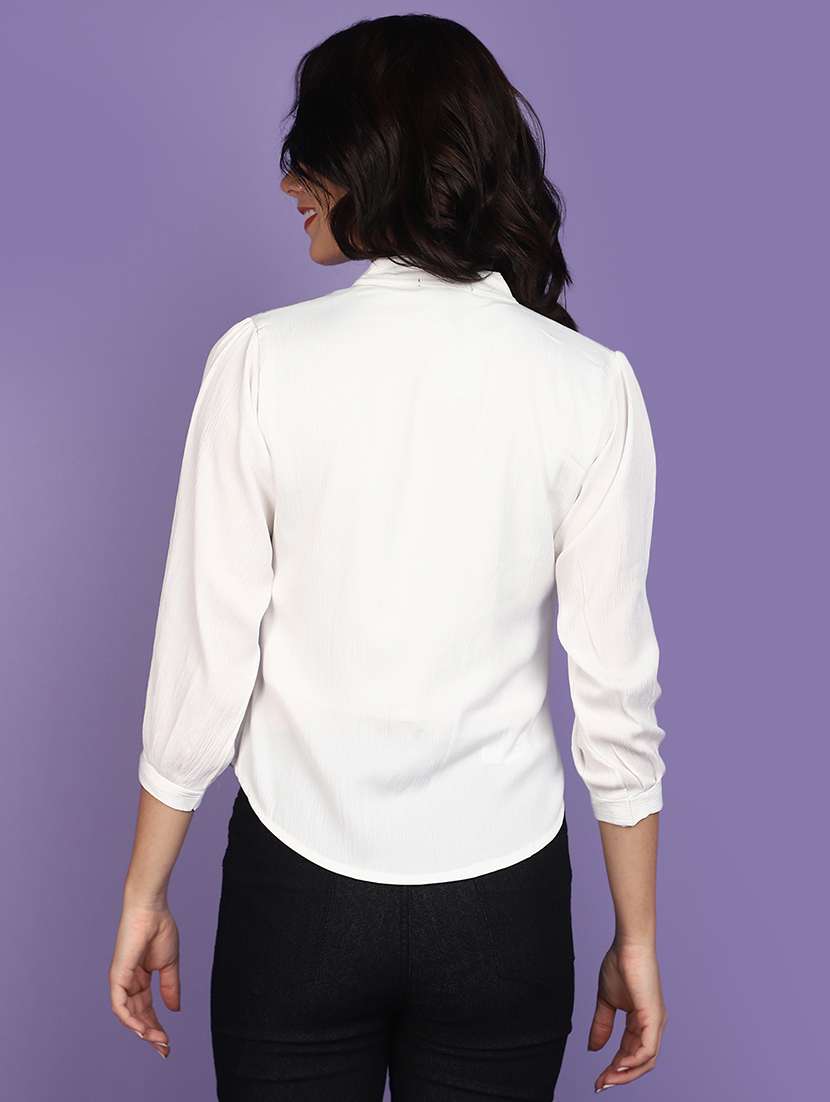 women white solid shirt top - 20901246 -  Standard Image - 3