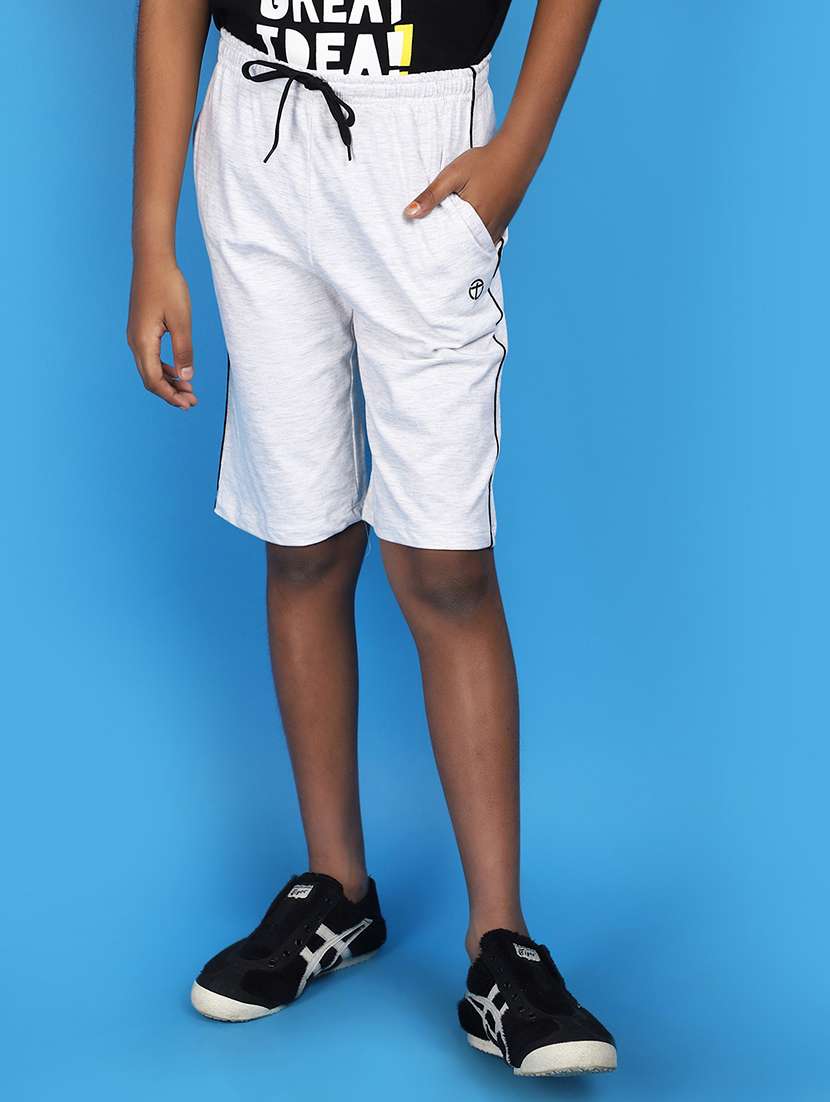 grey cotton shorts & three fourth