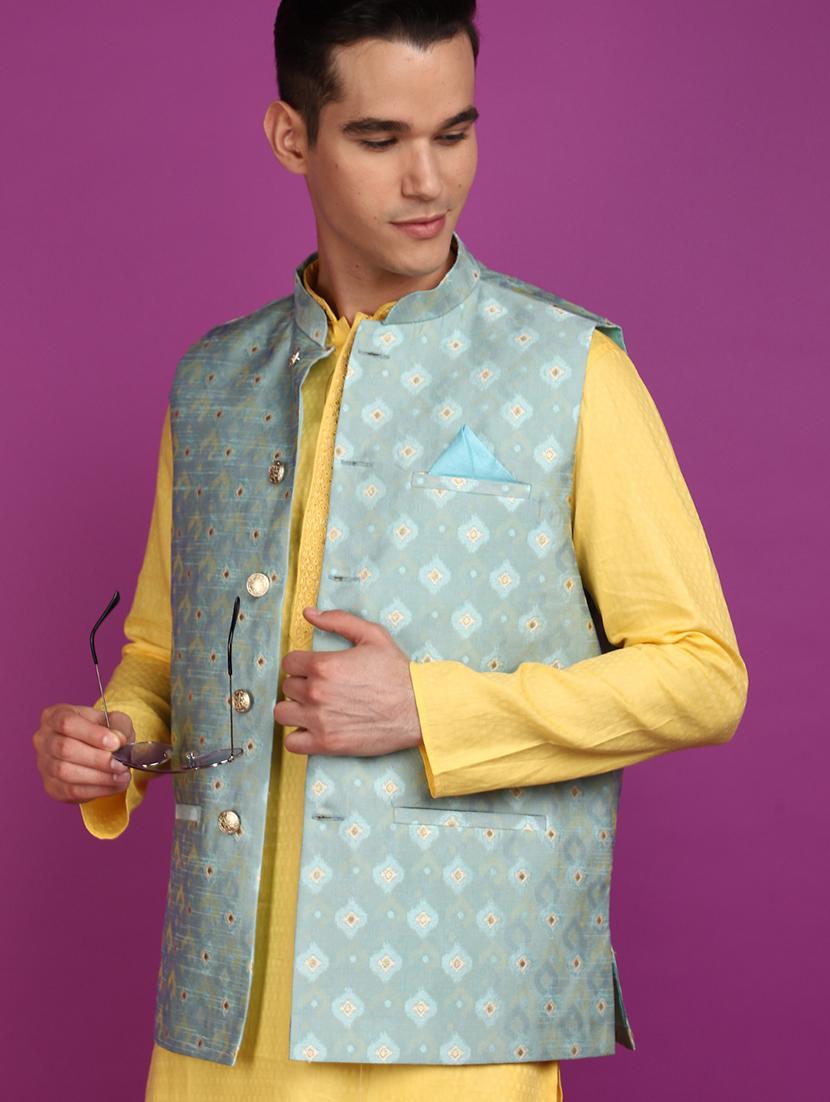 men self design nehru jacket - 20901292 - Standard Image - 3
