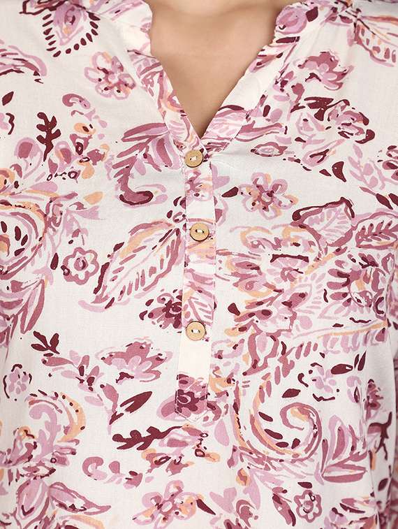 women white printed kurta palazzo set - 20901332 -  Standard Image - 5