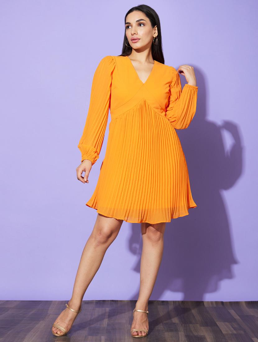 women's fit & flare solid color dress - 20901448 - Standard Image - 3