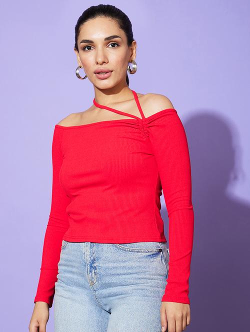 red solid regular top - 20901469 - Standard Image - 0