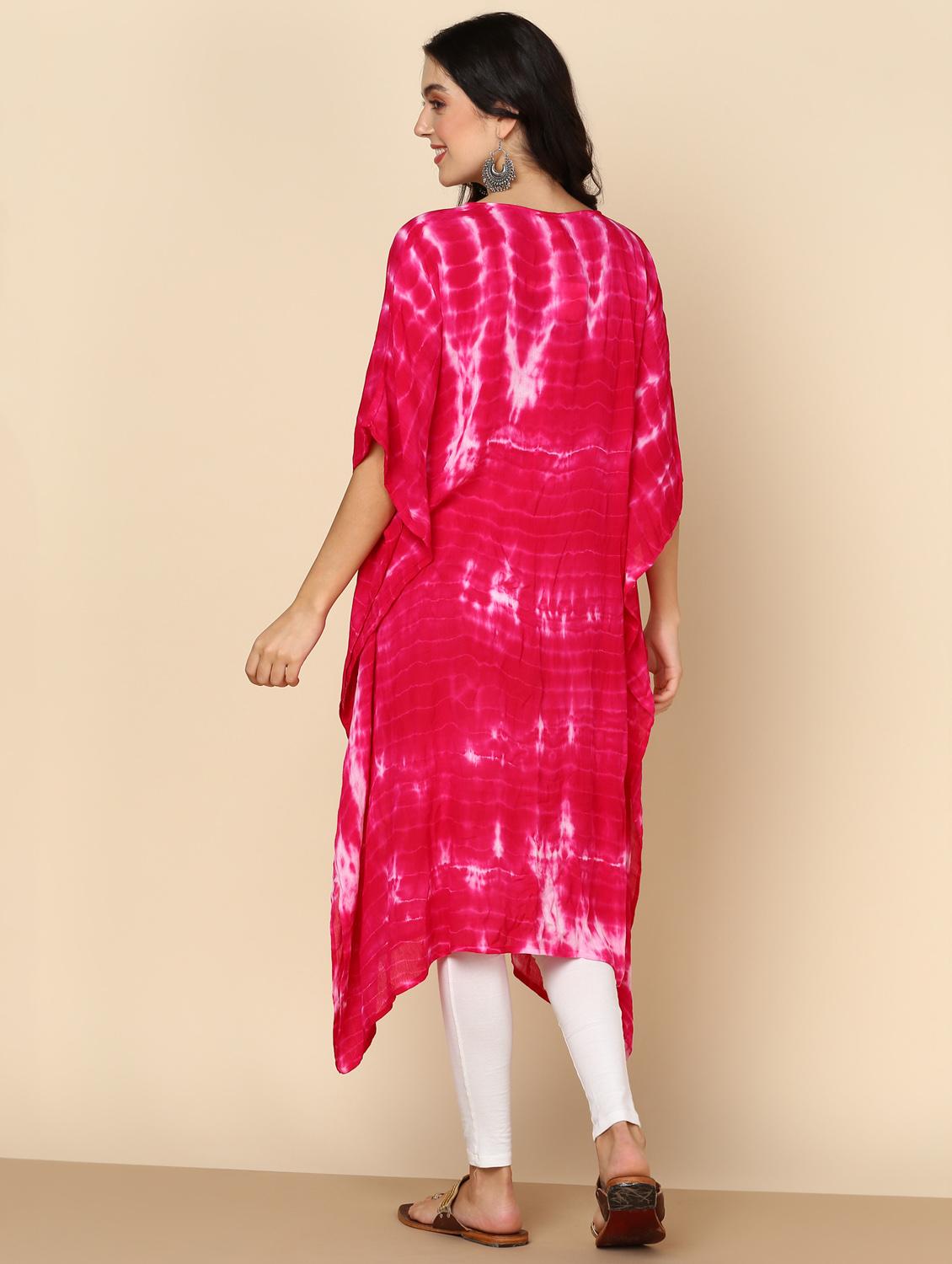 women tie & dye relaxed fit kaftan tunic - 20906621 - Standard Image - 3