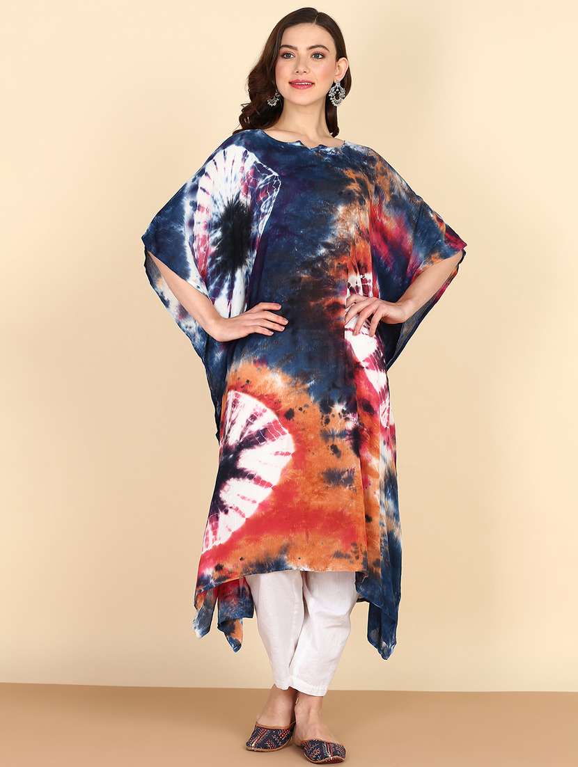 women tie & dye relaxed fit kaftan tunic
