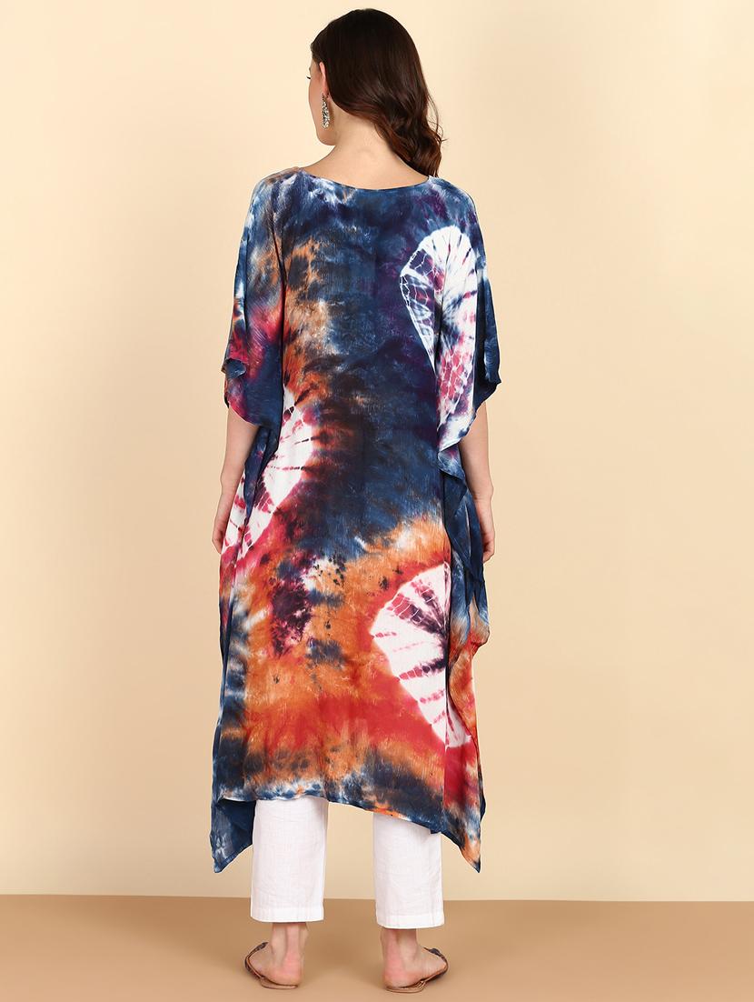 women tie & dye relaxed fit kaftan tunic - 20906622 - Standard Image - 3