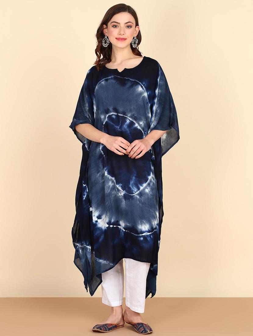 women tie & dye relaxed fit kaftan kurta - 20906626 - Zoom Image - 0