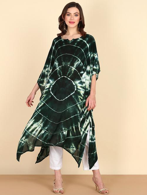 women tie & dye relaxed fit kaftan kurta - 20906632 -  Standard Image - 0