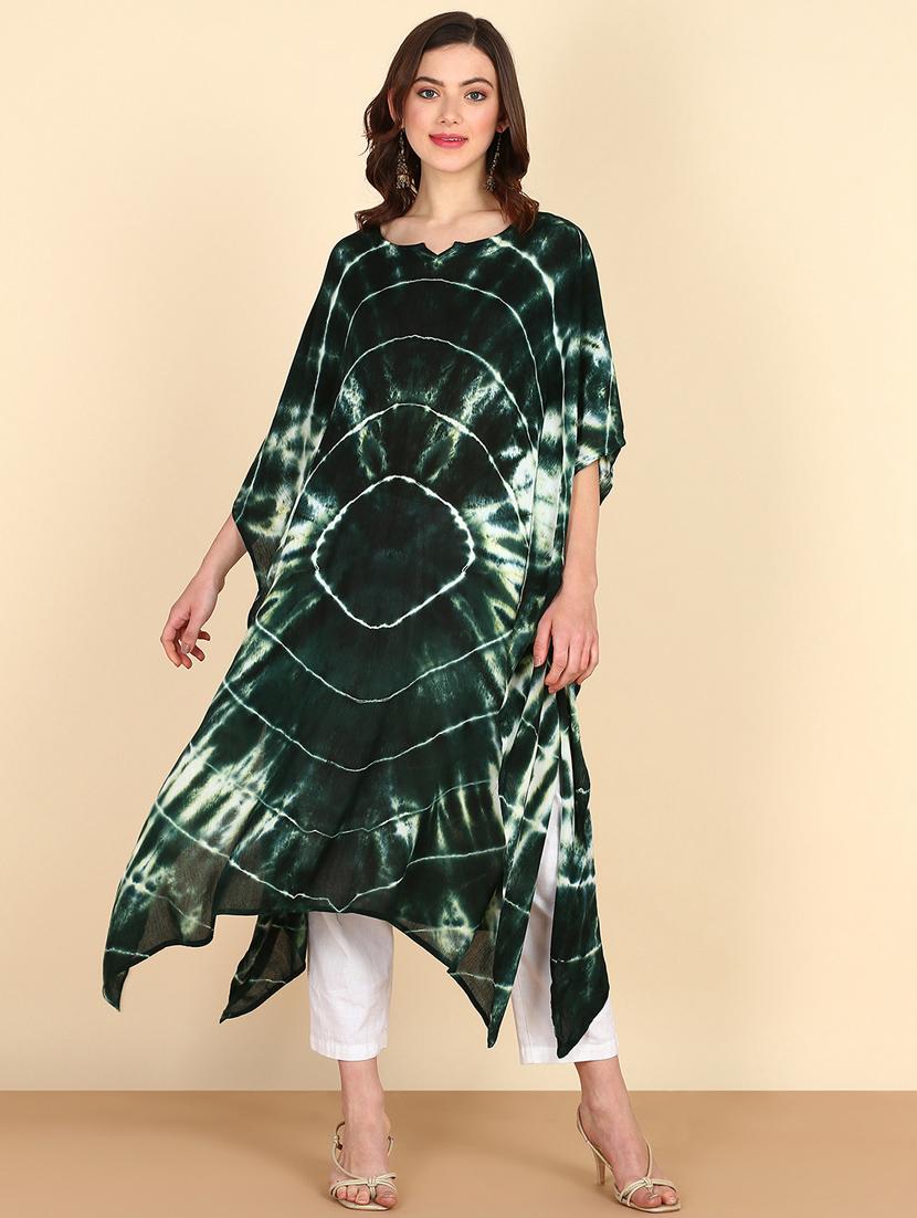 women tie & dye relaxed fit kaftan kurta - 20906632 -  Zoom Image - 0
