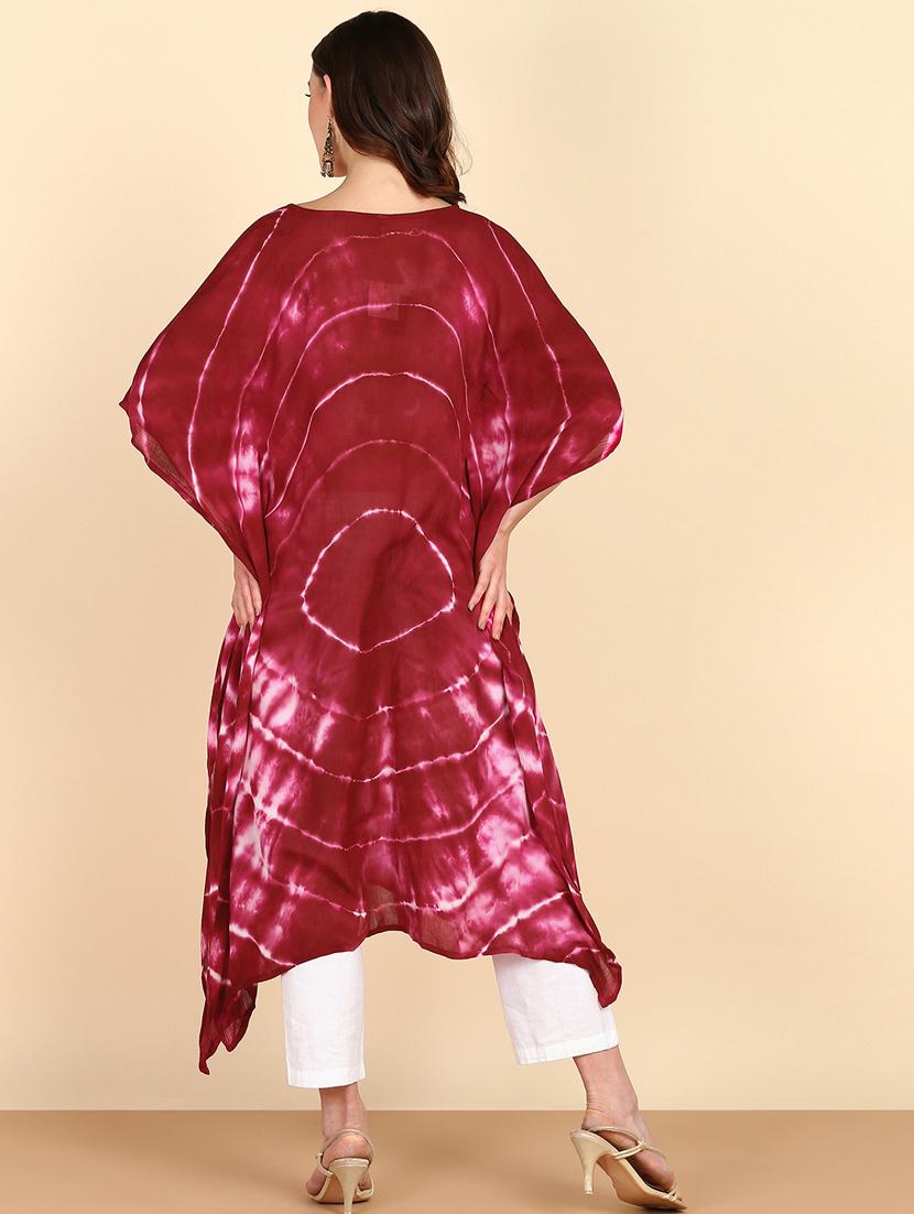 women tie & dye relaxed fit kaftan kurta - 20906635 - Standard Image - 3