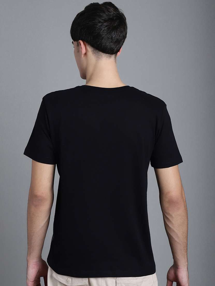 black cotton chest print tshirt - 20906828 - Standard Image - 3
