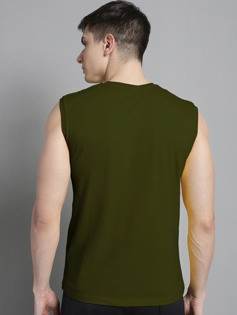 olive cotton chest print tshirt - 20906840 - Standard Image - 3