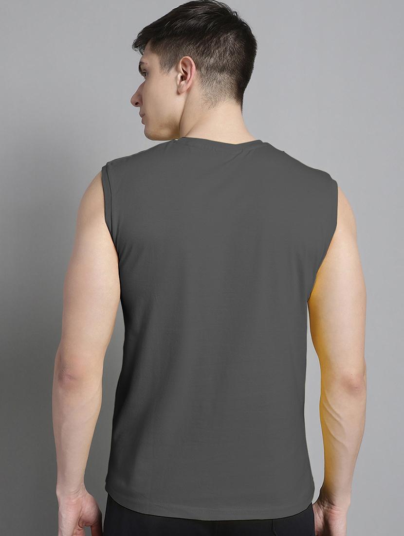 grey cotton chest print tshirt - 20906841 - Standard Image - 3