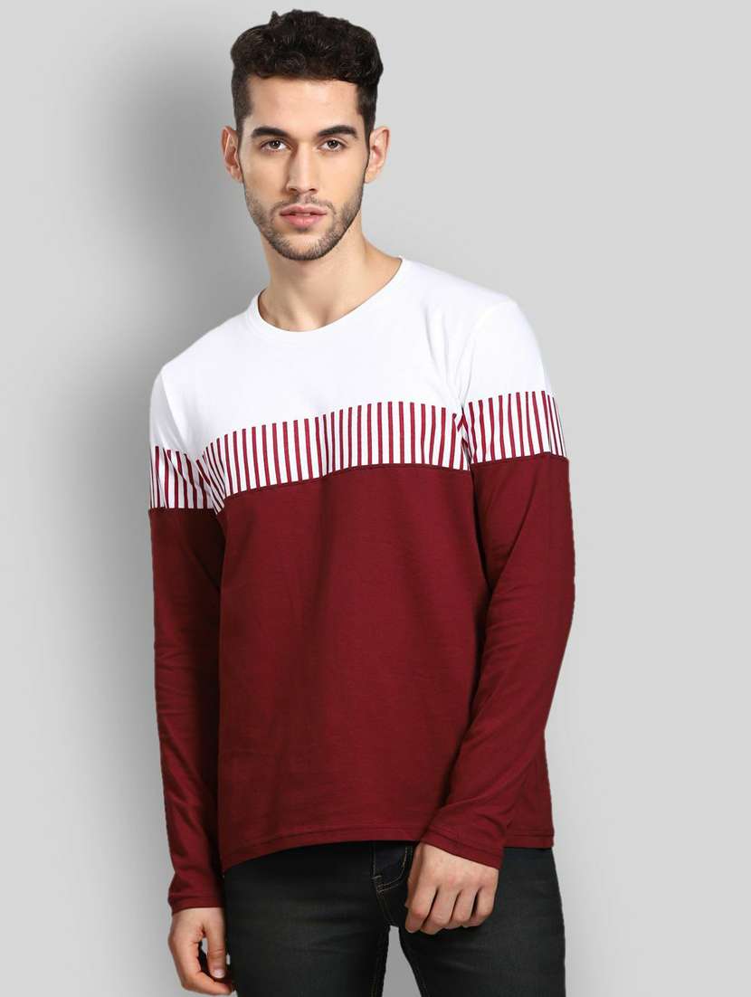 men round neck color block t-shirt - 20910185 -  Zoom Image - 0