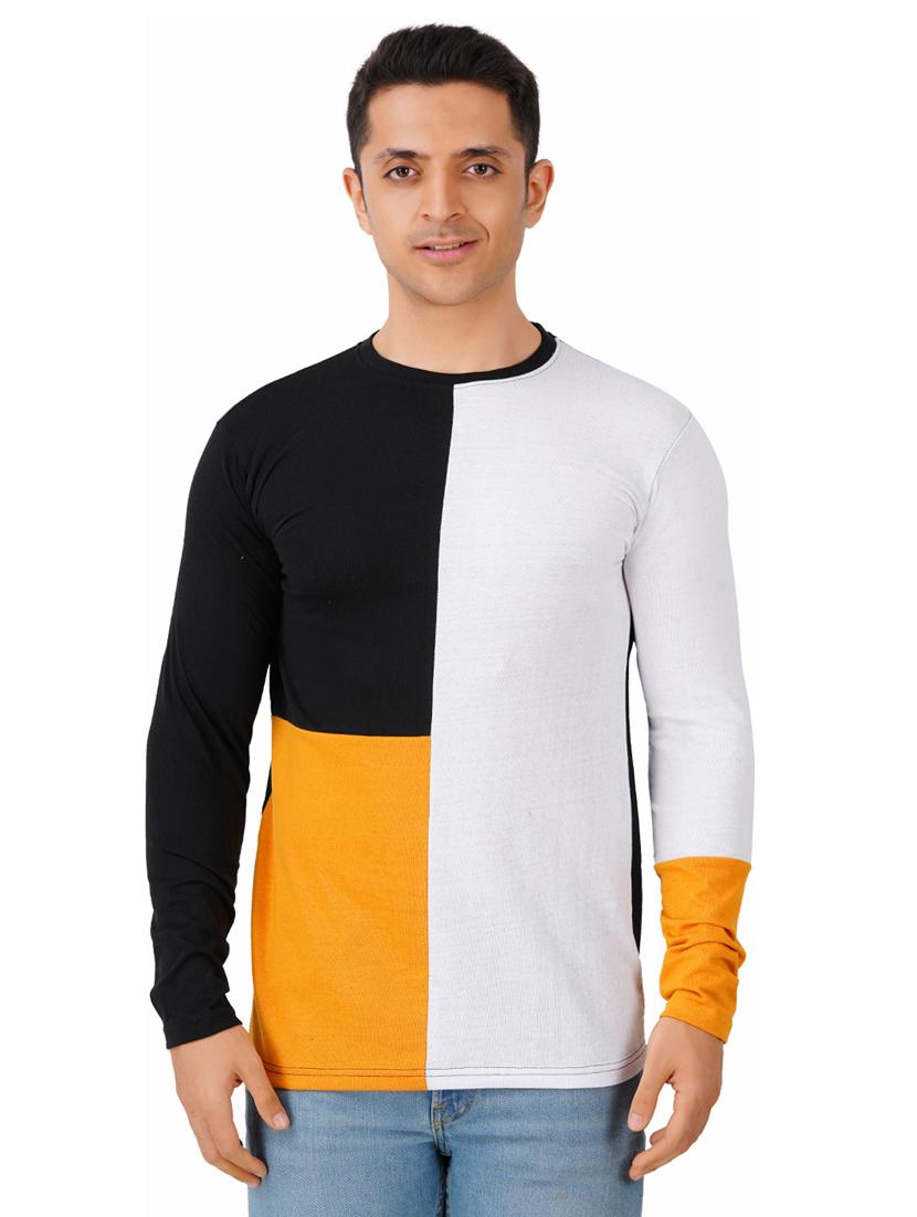 men round neck color block t-shirt - 20910246 - Zoom Image - 0