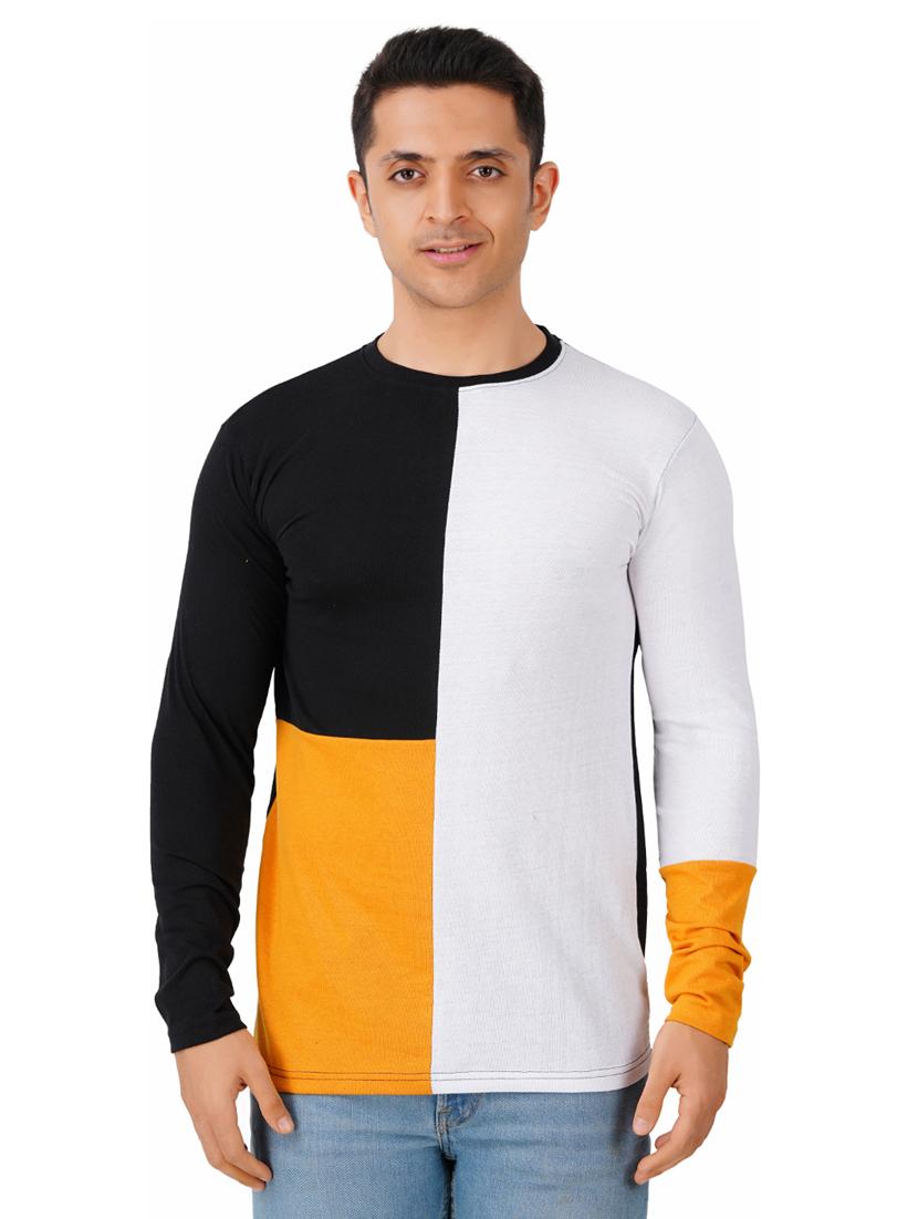 men round neck color block t-shirt - 20910247 -  Zoom Image - 0