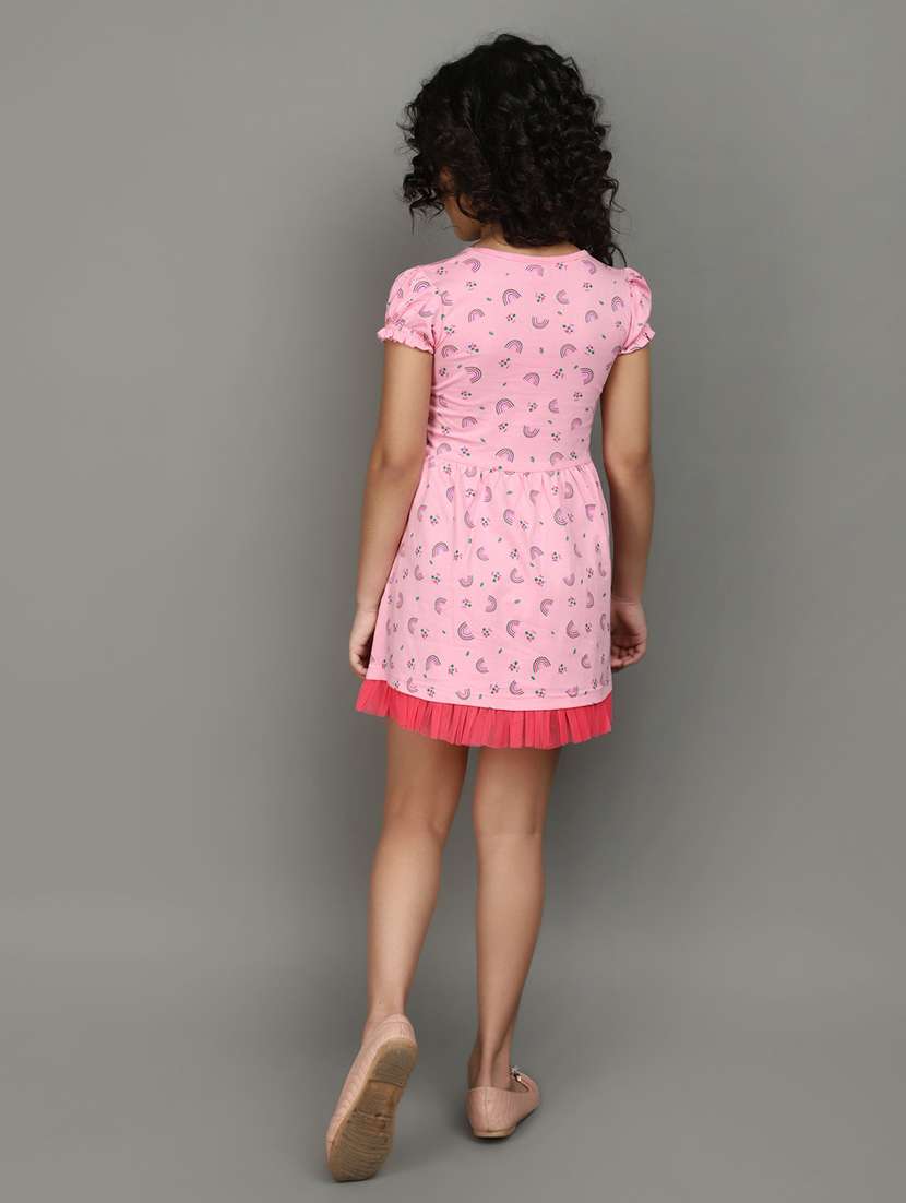girls round neck printed frock - 20911695 -  Standard Image - 3