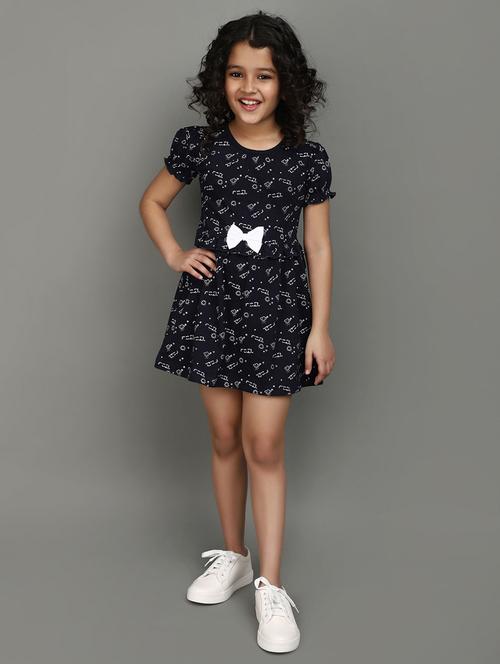 girls round neck printed frock - 20911696 - Standard Image - 0