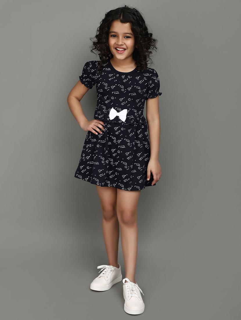 girls round neck printed frock - 20911696 - Zoom Image - 0