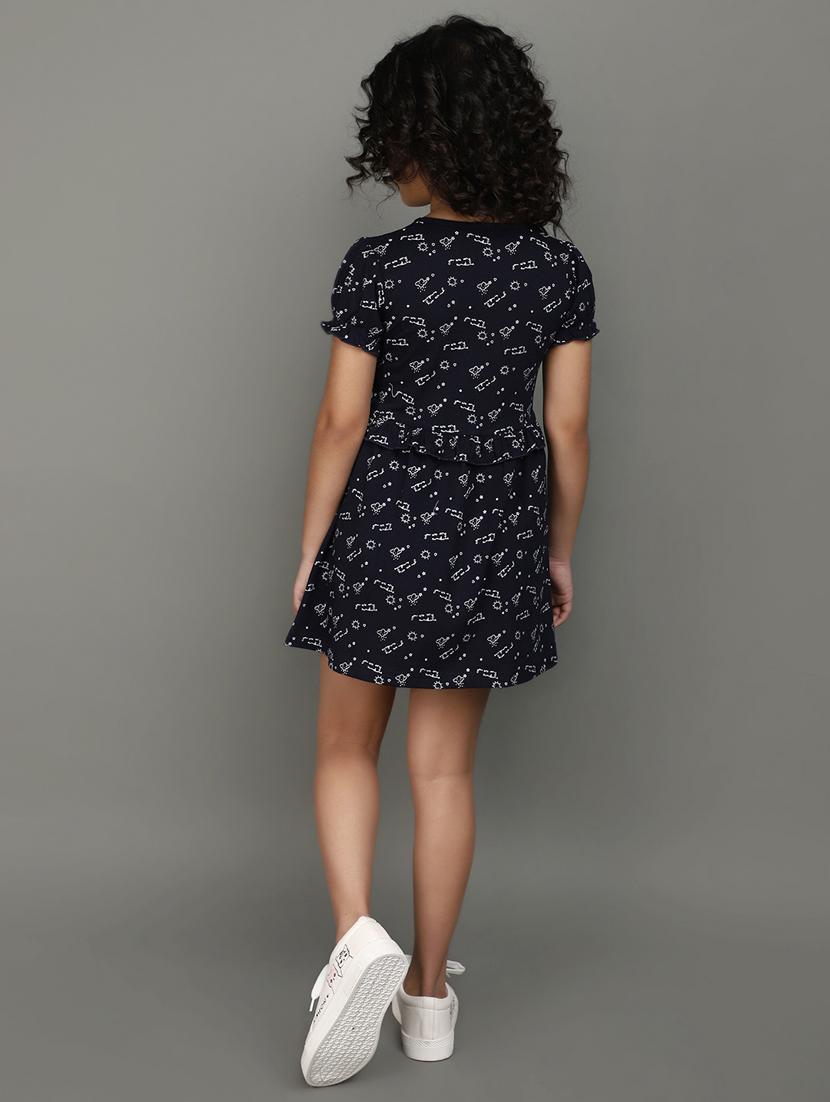 girls round neck printed frock - 20911696 - Standard Image - 3