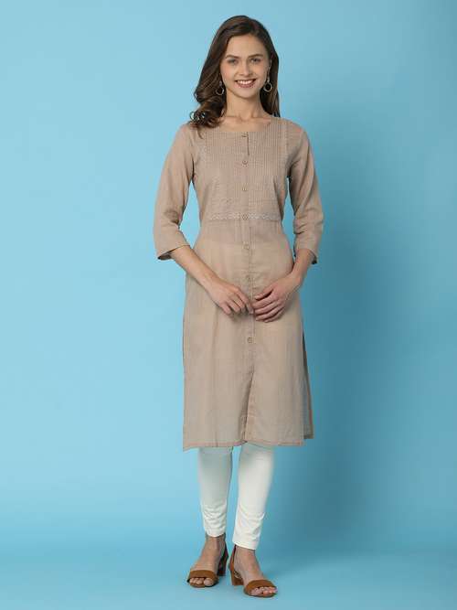 off white cotton spandex churidars & leggings - 20911723 - Standard Image - 0