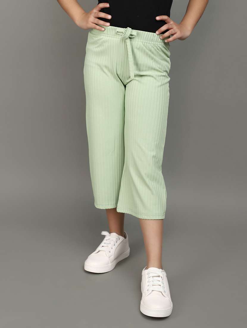 green acrylic blend harem trouser