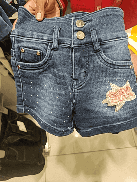 dark blue denim shorts and threefourth - 20911872 -  Zoom Image - 0