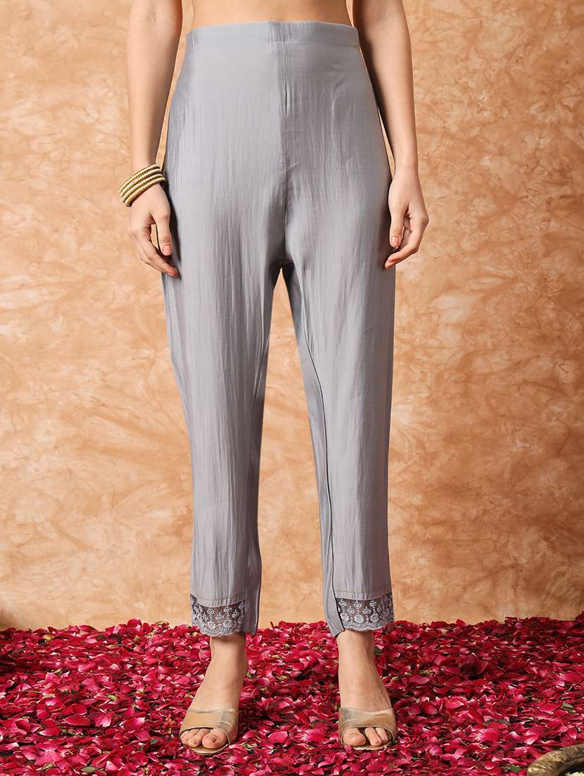 women grey round neck kurta pant set with dupatta - 20912012 - Standard Image - 3