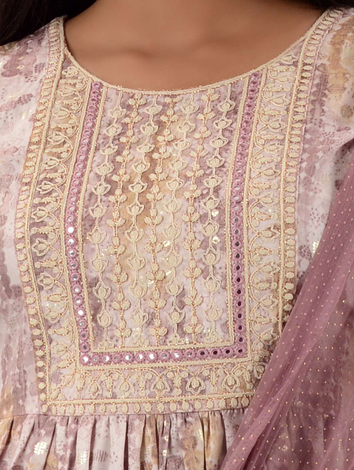 women pink round neck kurta pant set with dupatta - 20912149 -  Standard Image - 5