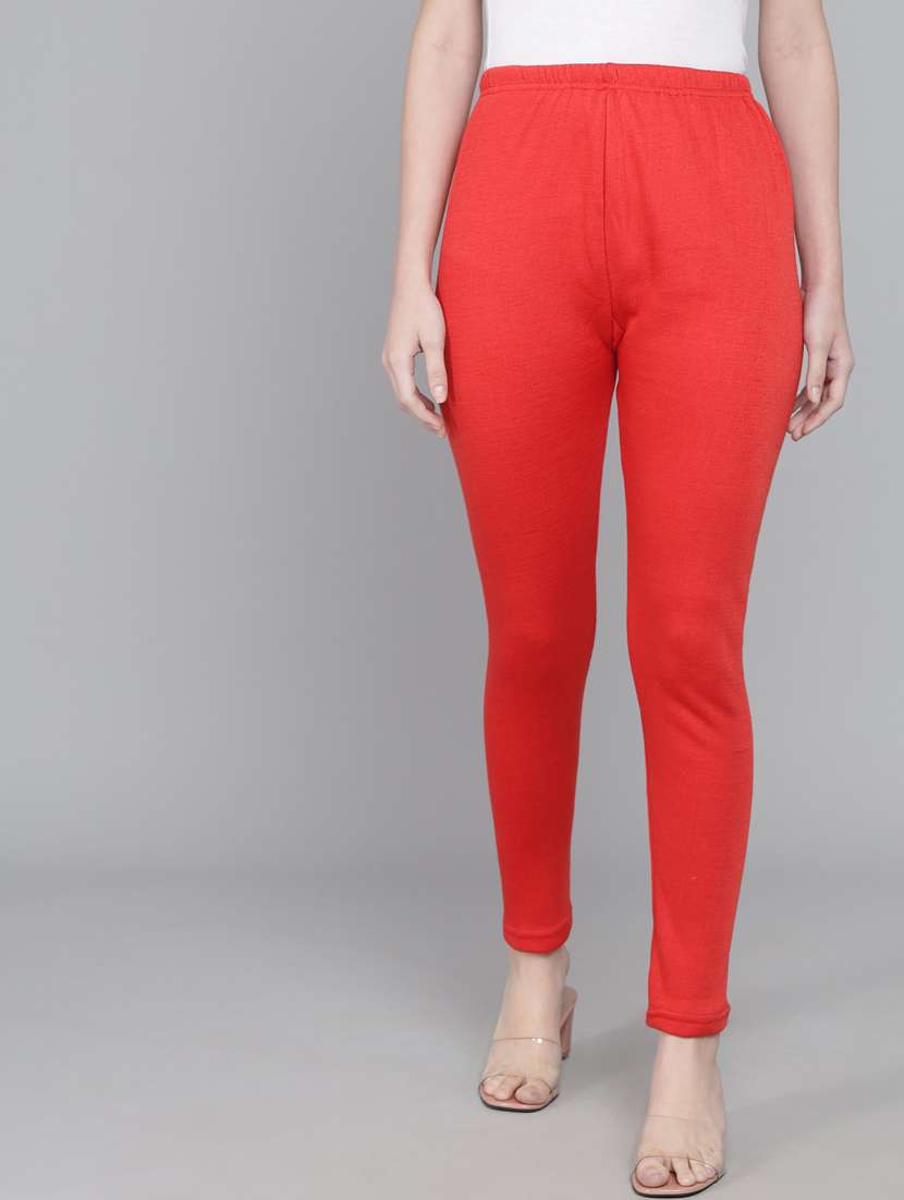 women high rise solid woolen legging
