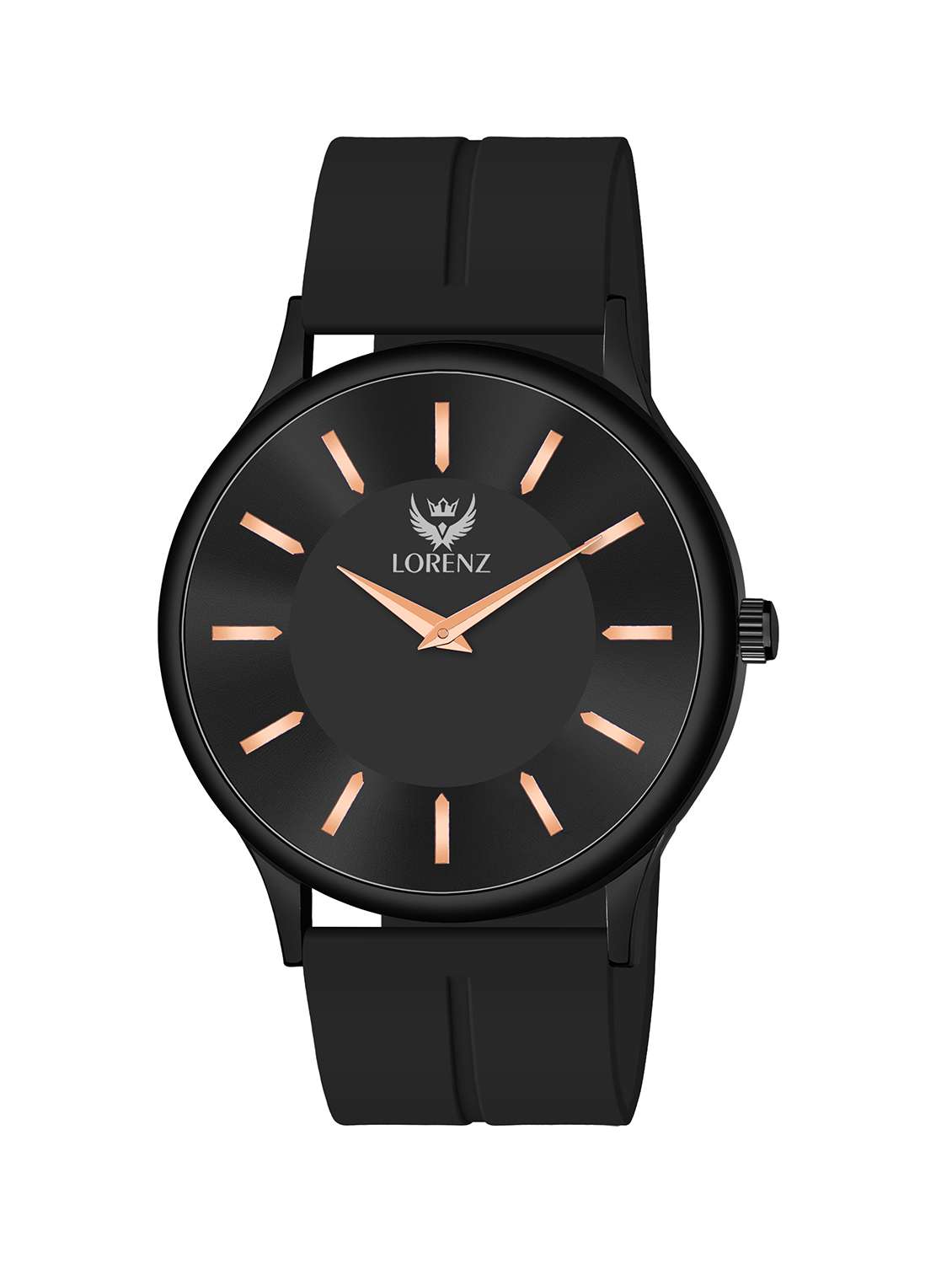 lorenz slim case analog watch with black magnetic lock strap | watch for men | mk-4077r - 20912221 -  Zoom Image - 0