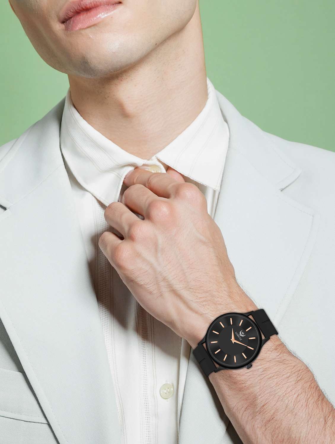 lorenz slim case analog watch with black magnetic lock strap | watch for men | mk-4077r - 20912221 - Standard Image - 3