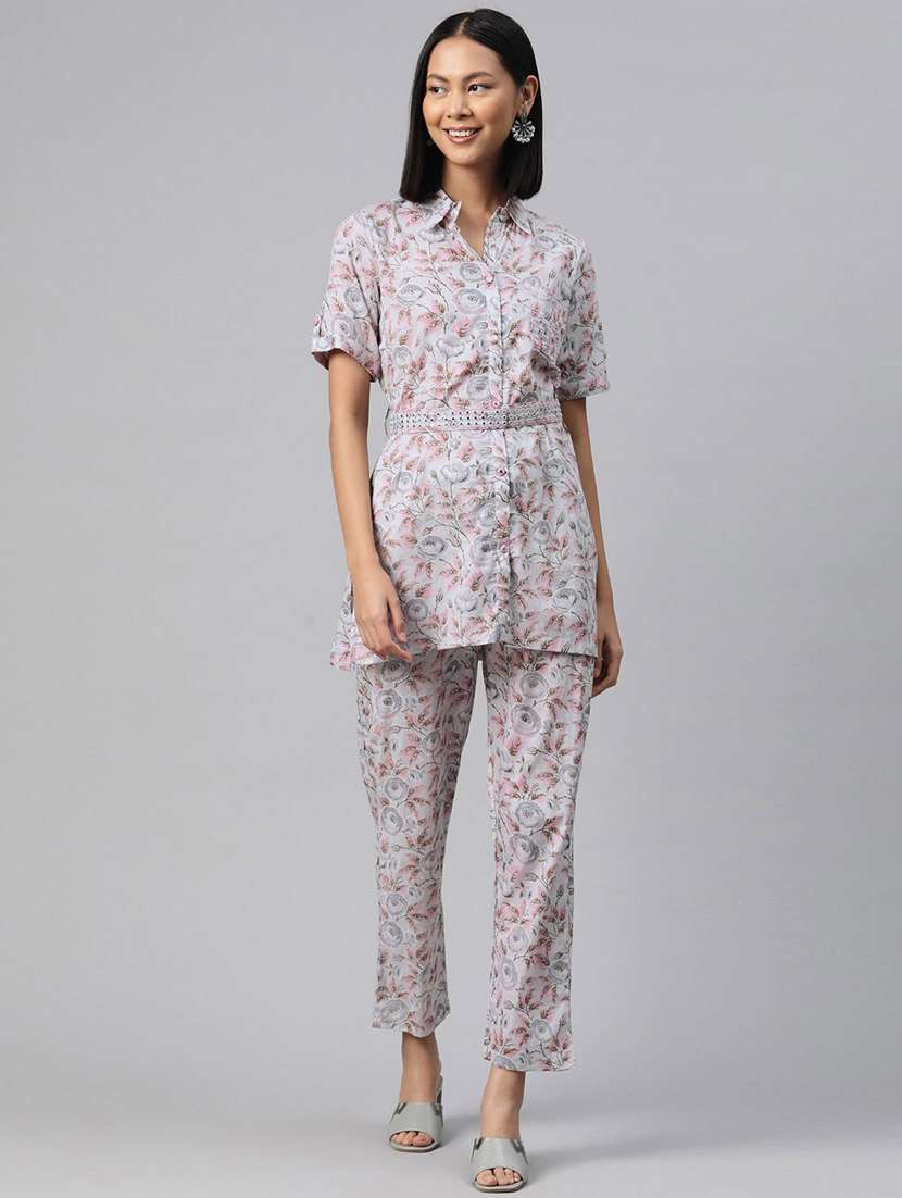 women floral printed top and pant co-ord set - 20912315 - Standard Image - 3