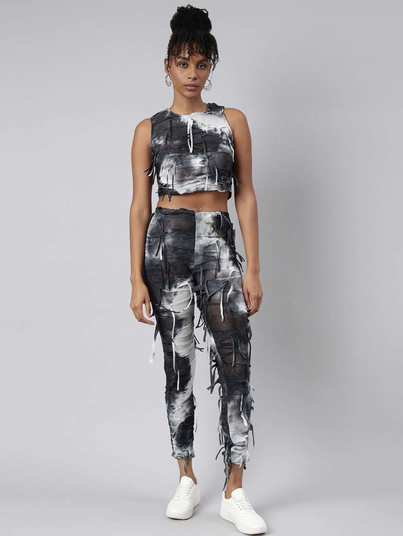 women tie & dyed active wear co-ord set