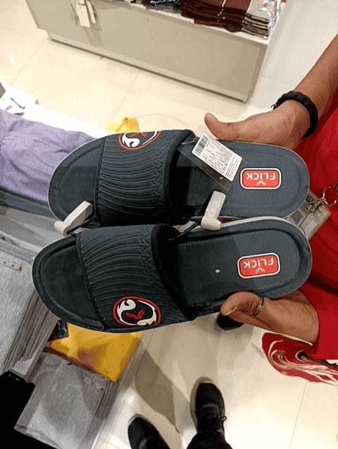 navy blue pu (polyurethane) flip flops - 20912602 - Zoom Image - 0