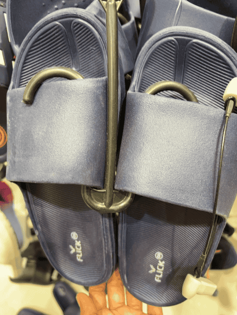 navy blue pu (polyurethane) slippers - 20912664 - Zoom Image - 0
