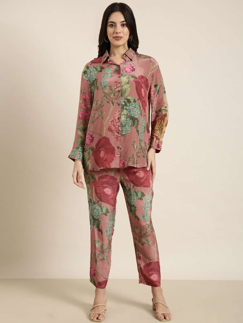 women floral print shirt and trouser co-ord set - 20913390 -  Zoom Image - 0