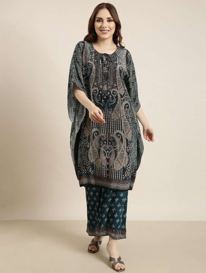 women paisley printed kaftan palazzo co-ords set - 20913396 - Zoom Image - 0