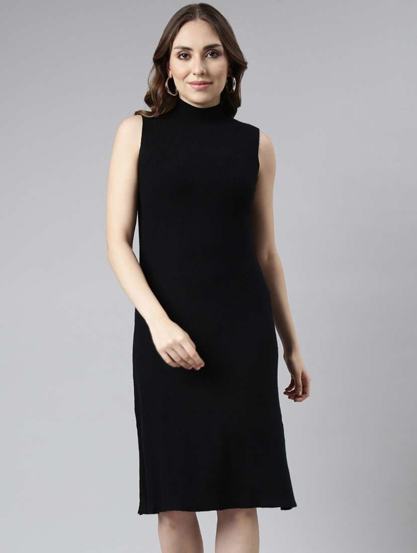 women solid mock neck bodycon dress - 20915750 - Zoom Image - 0