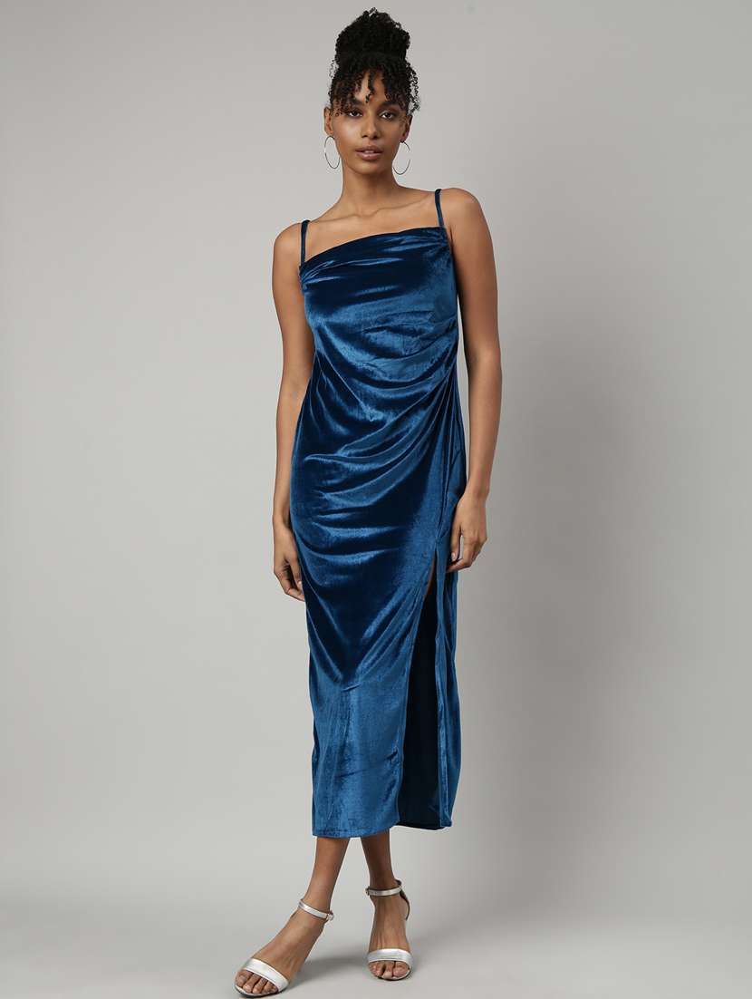 women solid shoulder strap shift dress - 20915788 -  Zoom Image - 0