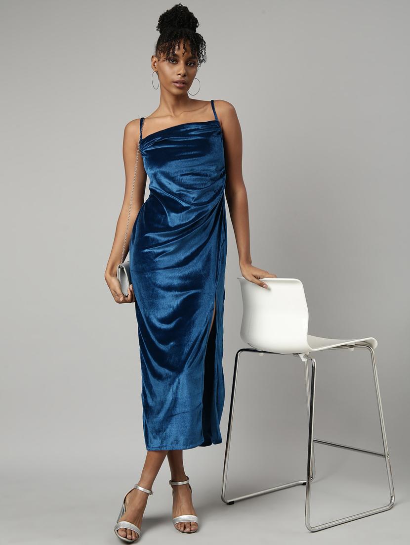 women solid shoulder strap shift dress - 20915788 - Standard Image - 3