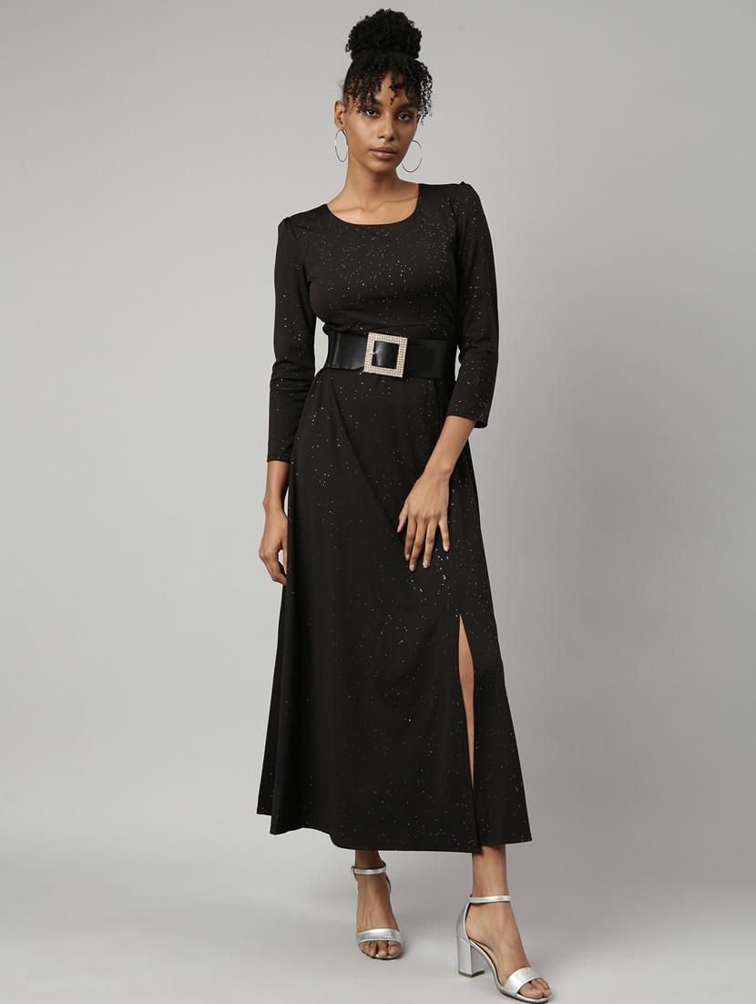 women black self-designed a-line dress - 20915791 -  Zoom Image - 0