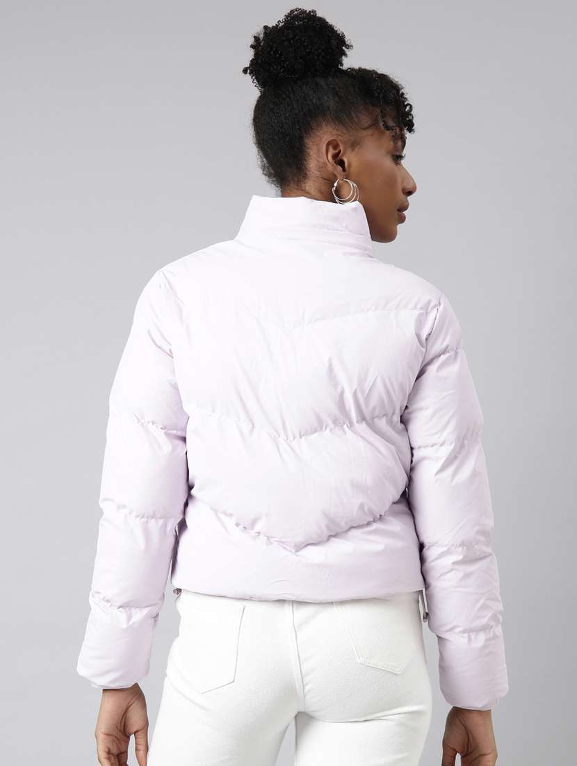 lavender leather puffed jacket - 20917072 - Standard Image - 5