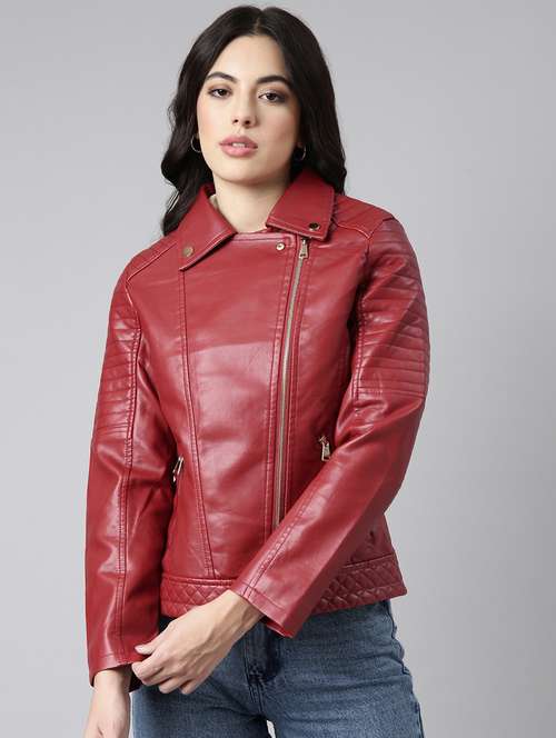 red leather bomberbiker jacket - 20917084 -  Standard Image - 0