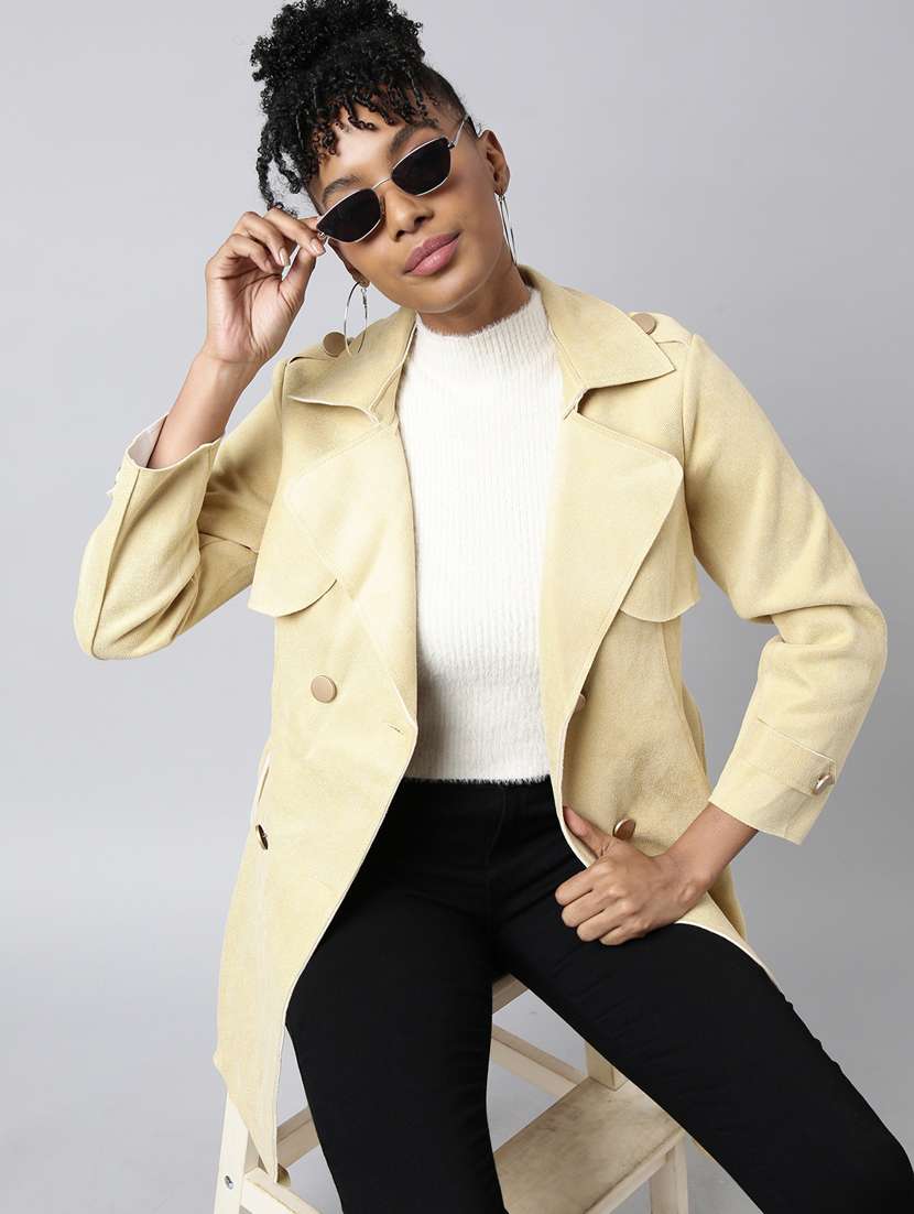 yellow suede long coat - 20917111 -  Standard Image - 3