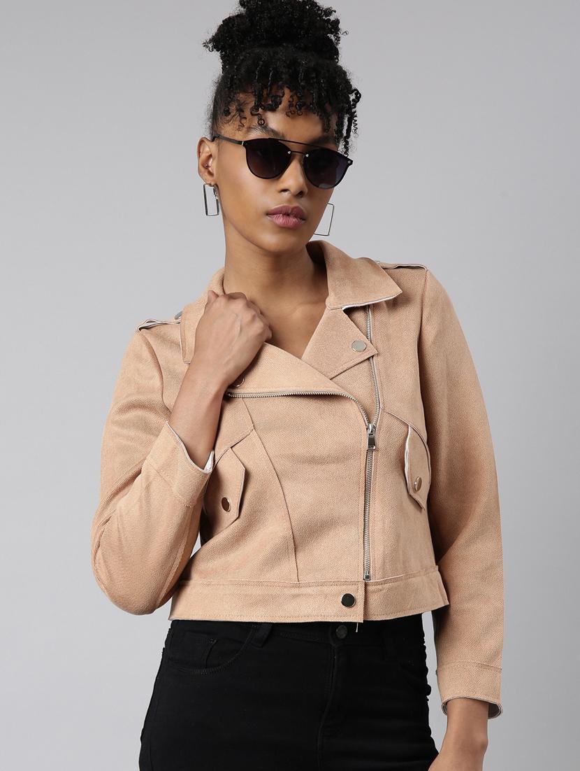 beige suede bomberbiker jacket - 20917115 - Standard Image - 3